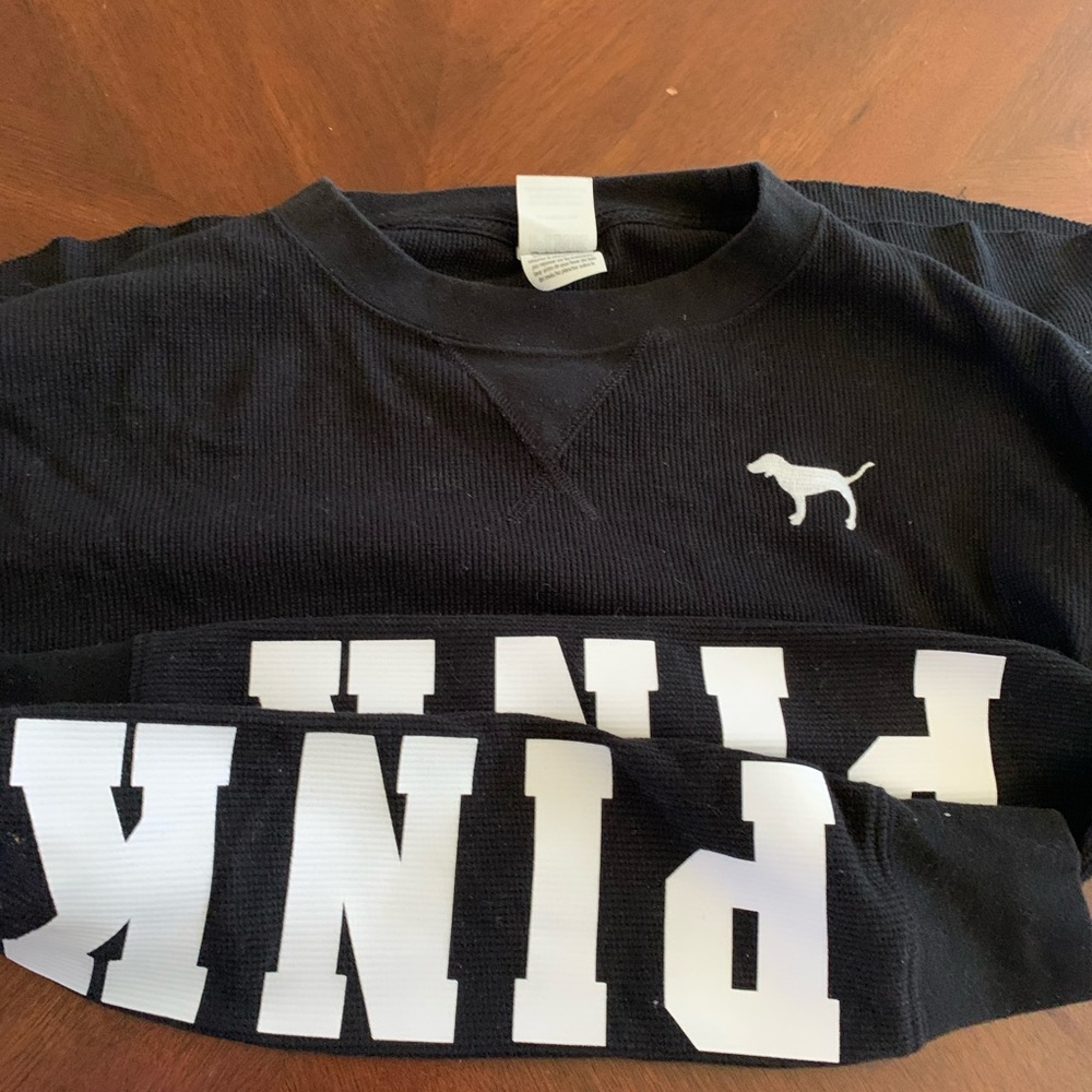 black and white long sleeve pink victoria secret